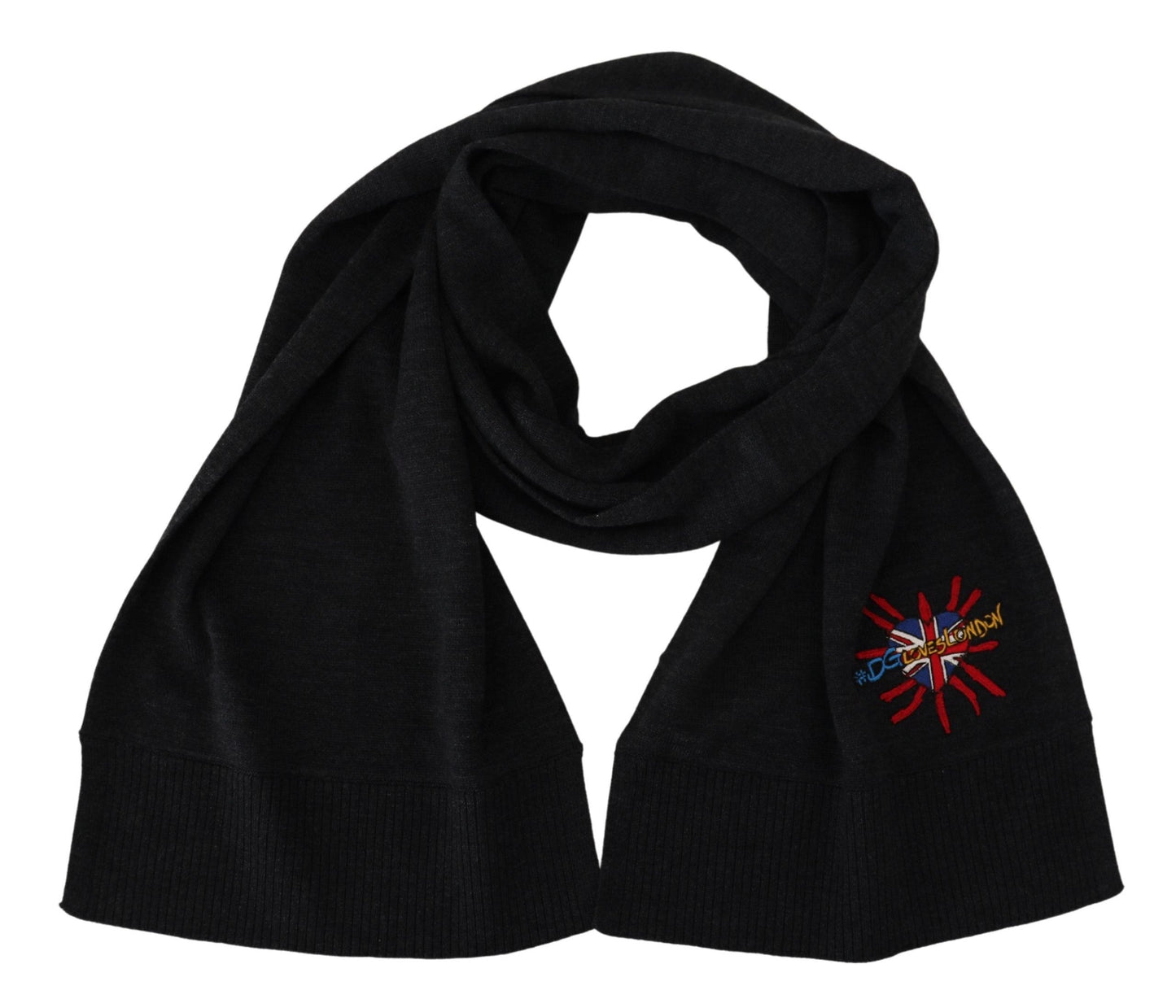 Dolce & Gabbana Black Sacred Heart #DGLovesLondon Wrap Women's Scarf