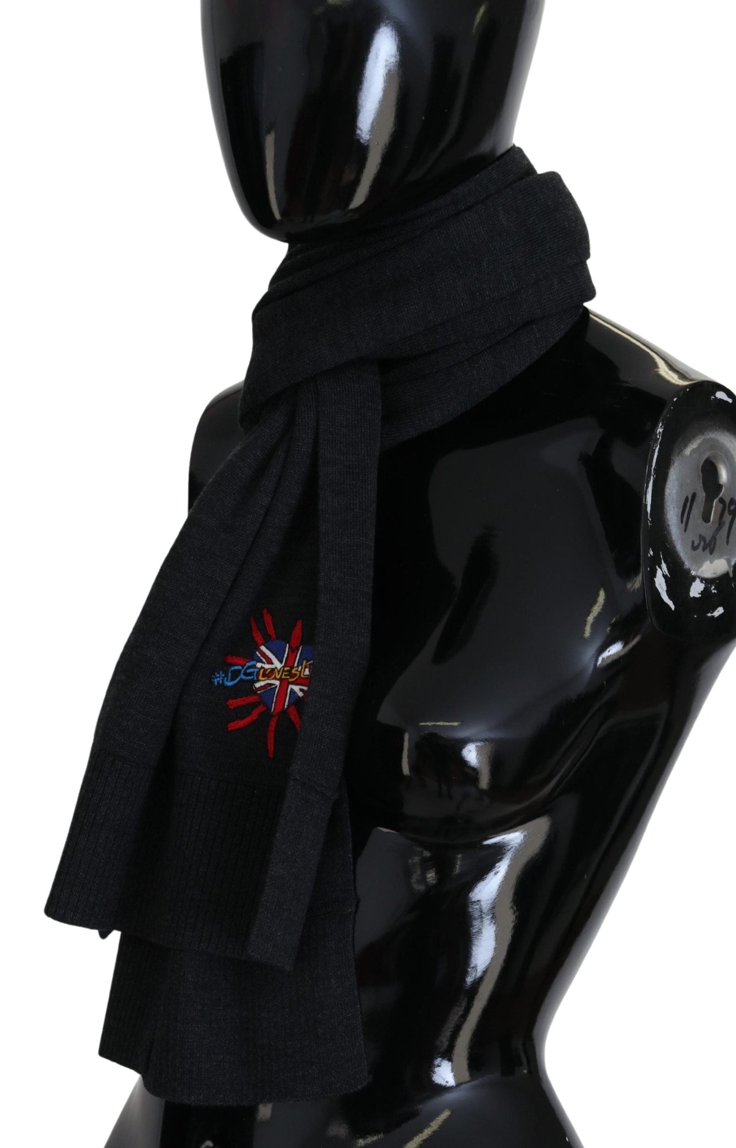Dolce & Gabbana Black Sacred Heart #DGLovesLondon Wrap Women's Scarf
