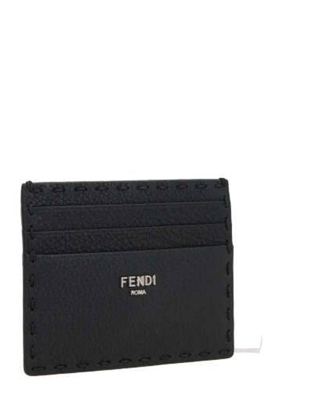 Fendi Selleria Leather Card Wallet Black