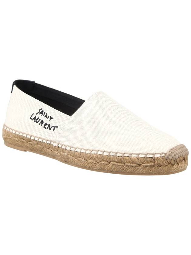 Saint Laurent Logo Monogram Espadrilles Beige
