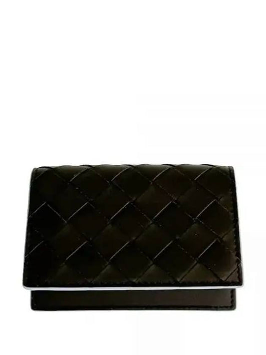 Bottega Veneta Intrecciato Flab Card Wallet Brown
