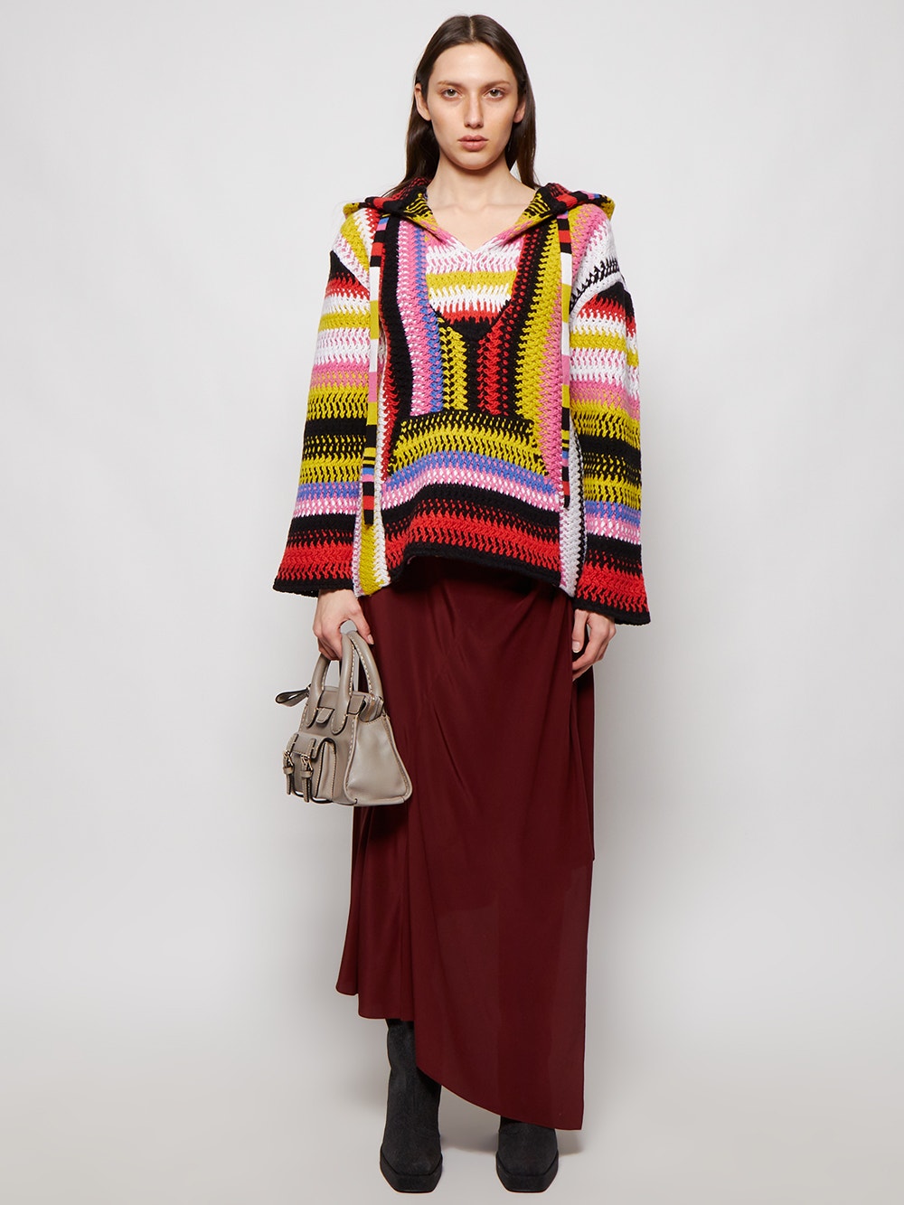 Chloe Macramã Cashmere Hoodie Multicolor