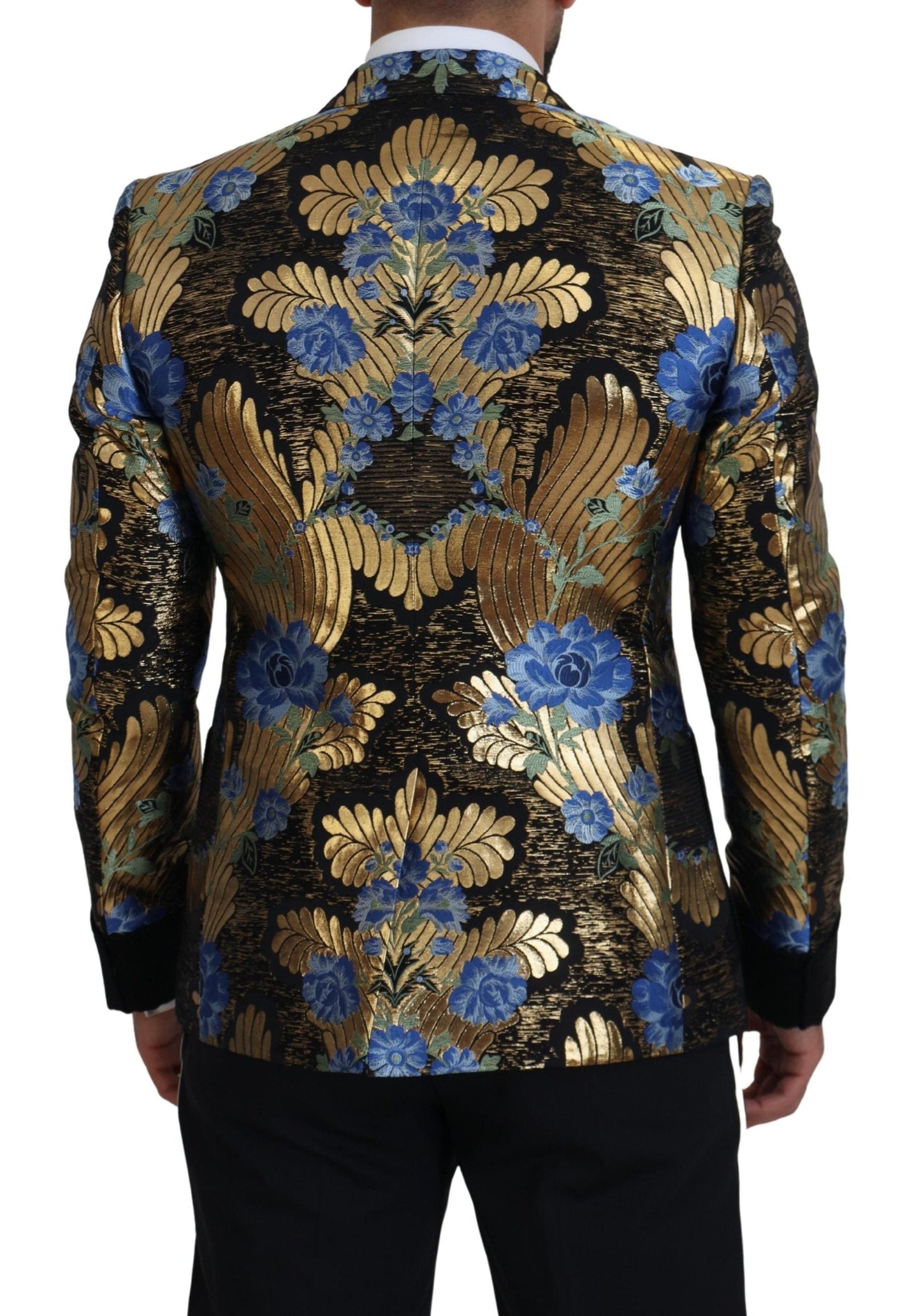 Dolce & Gabbana Gold Lurex Double Breasted Jacket Men's Blazer