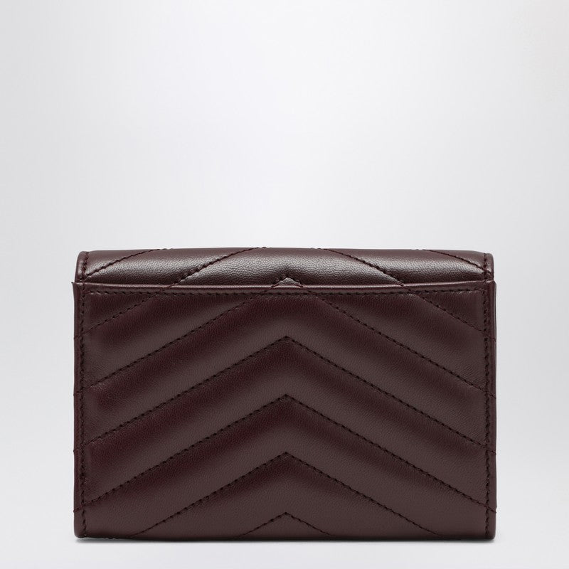Saint Laurent Burgundy Cassandre Wallet Women