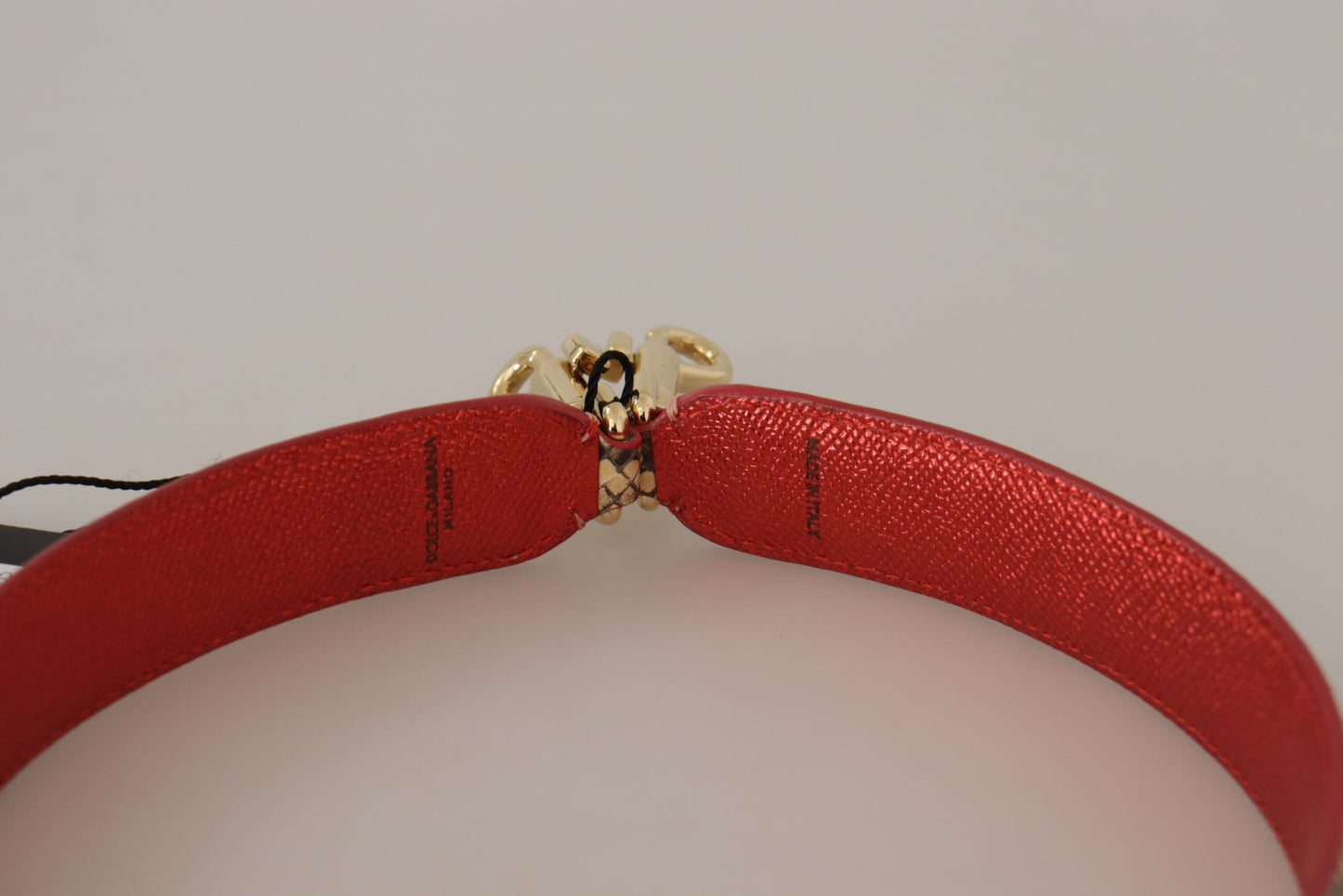 Dolce & Gabbana Beige Exotic Leather Crystals Shoulder Women's Strap