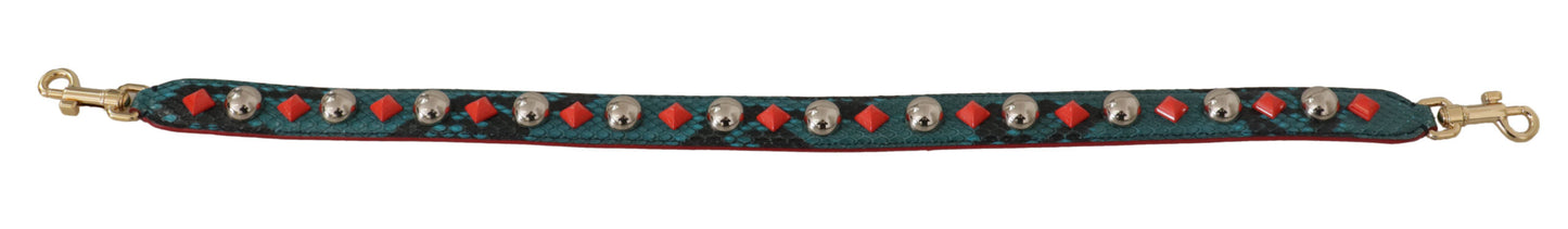 Dolce & Gabbana Green Crystals Leather Bag Shoulder Women's Strap