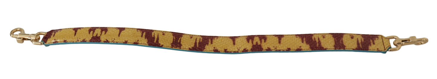 Dolce & Gabbana Yellow Red Leather Gold Tone Shoulder Women's Strap