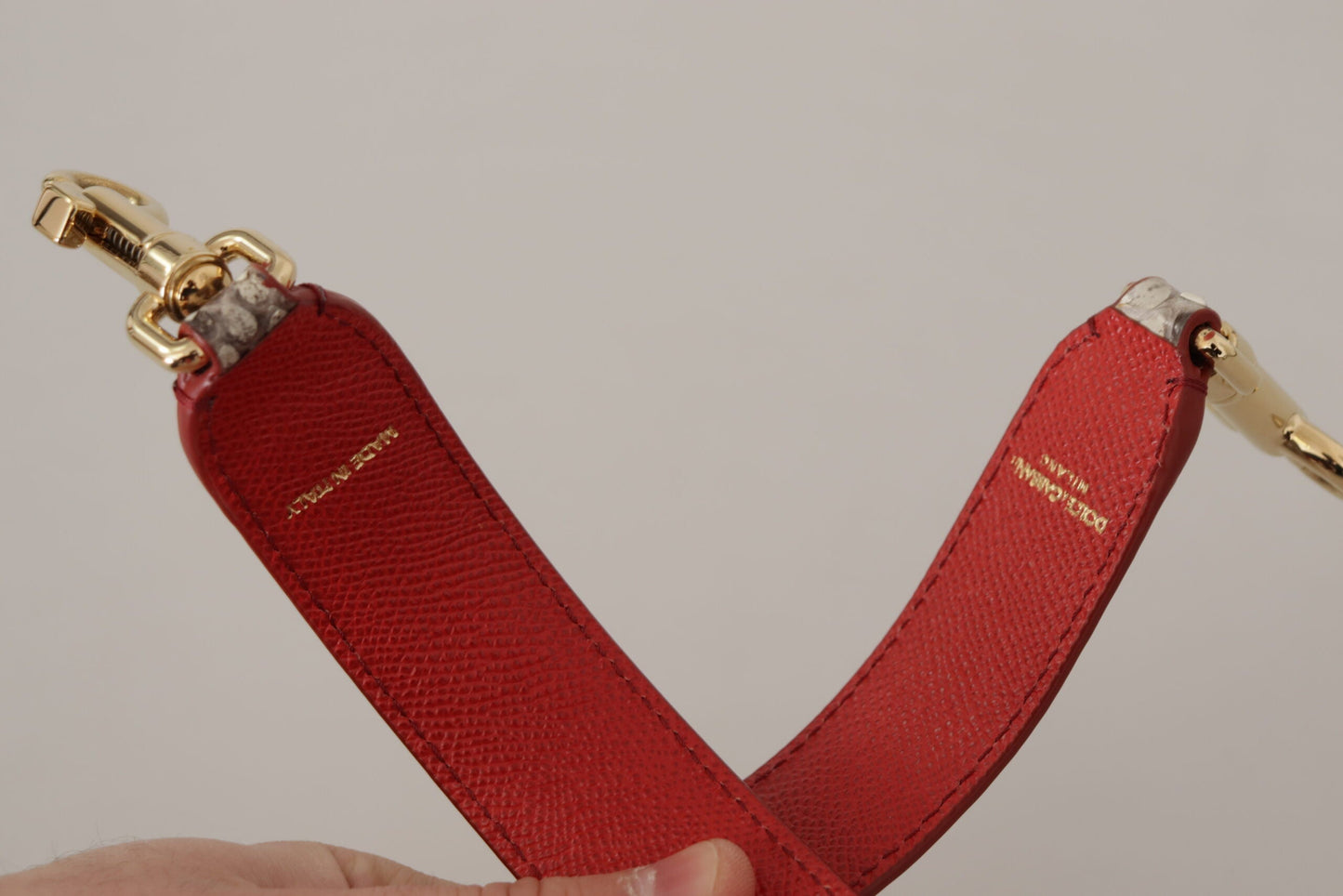 Dolce & Gabbana Beige Exotic Leather Studded Shoulder Women's Strap