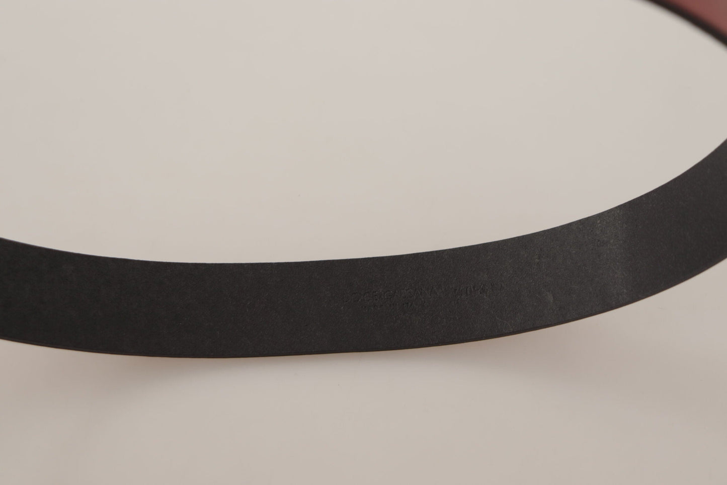 Dolce & Gabbana Red Leather Gold Logo Engraved Metal Buckle Women's Belt