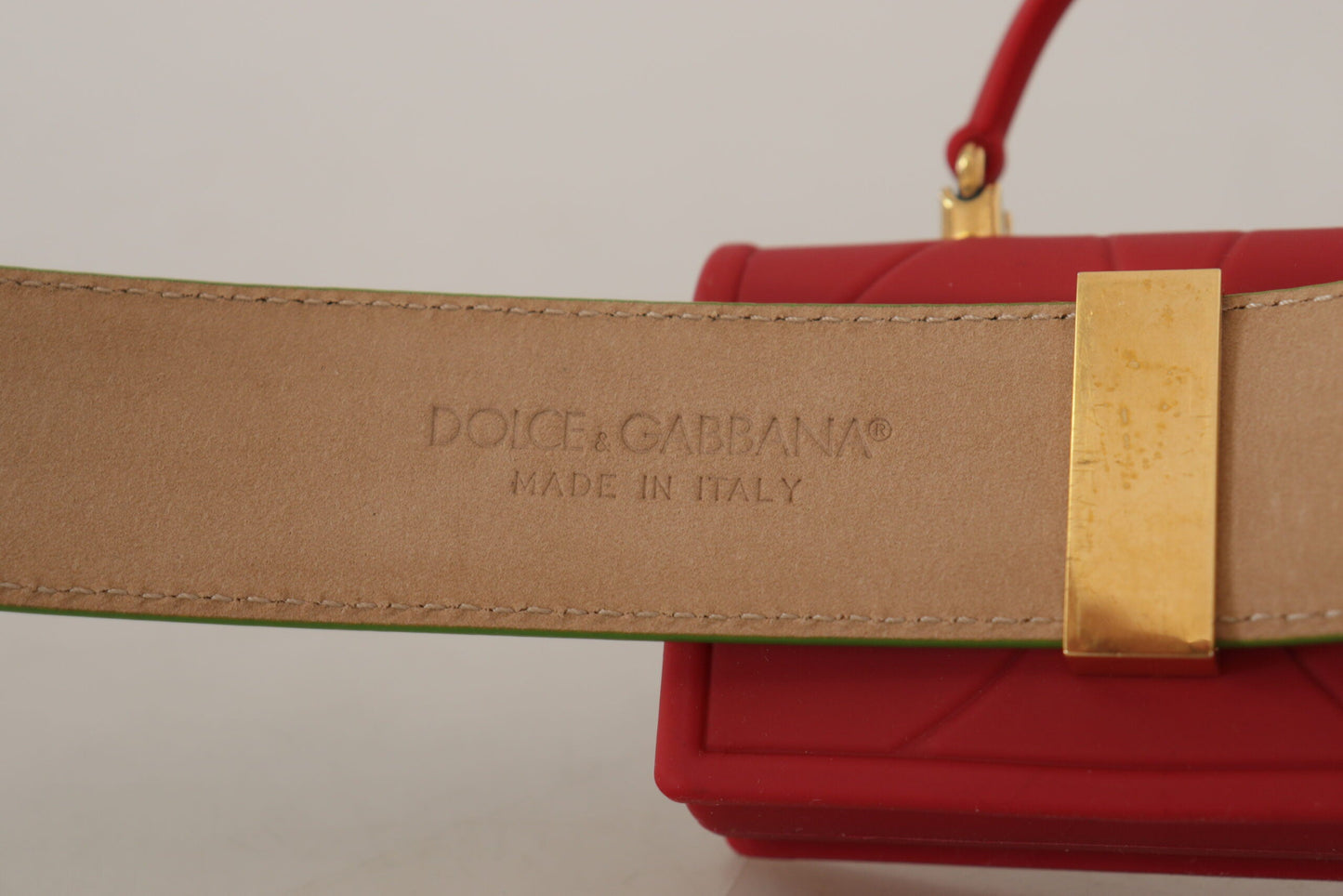 Dolce & Gabbana Green Leather Devotion Heart Micro Bag Headphones Women's Belt