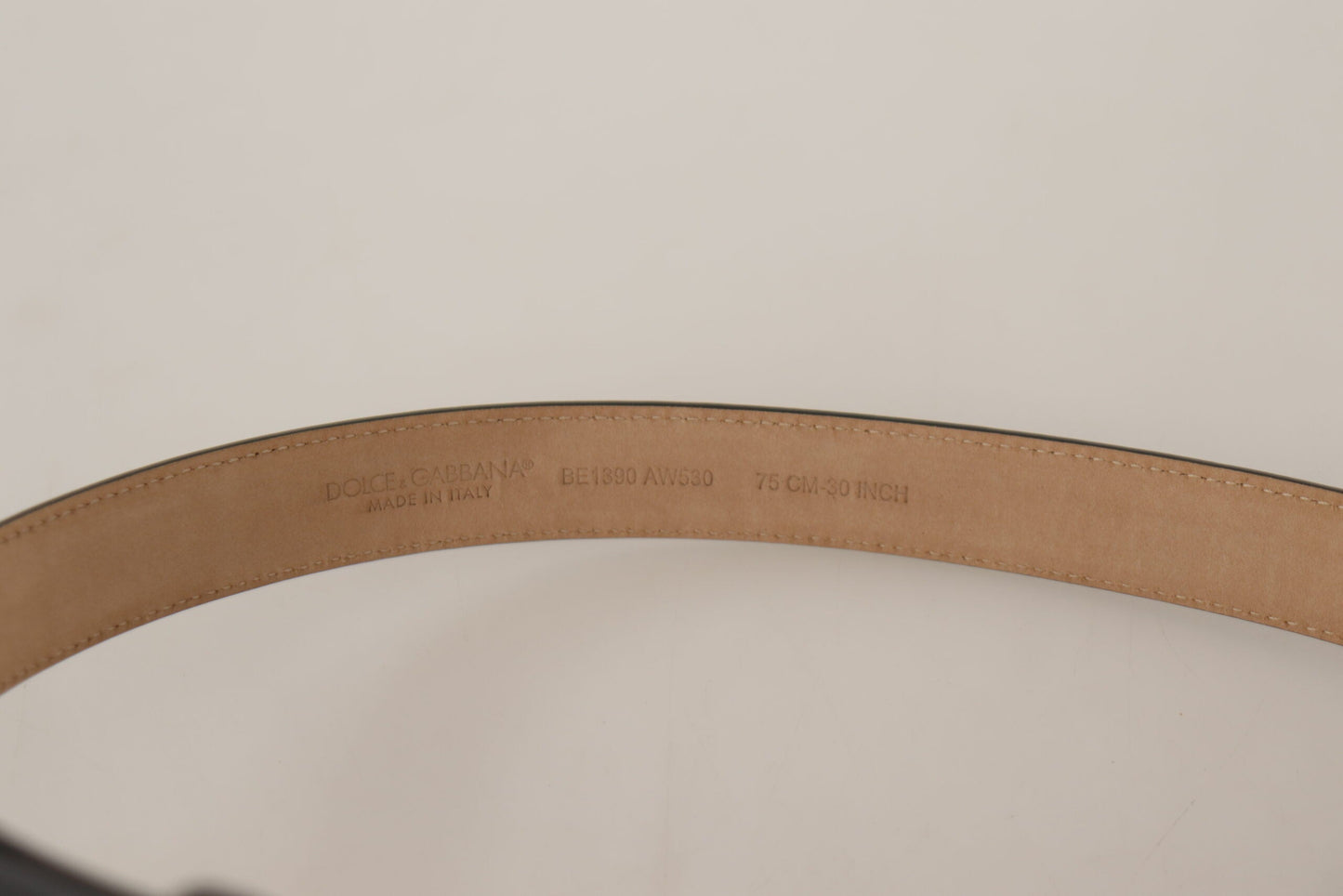 Dolce & Gabbana Black Calf Leather Gold Metal Logo Waist Buckle Women's Belt