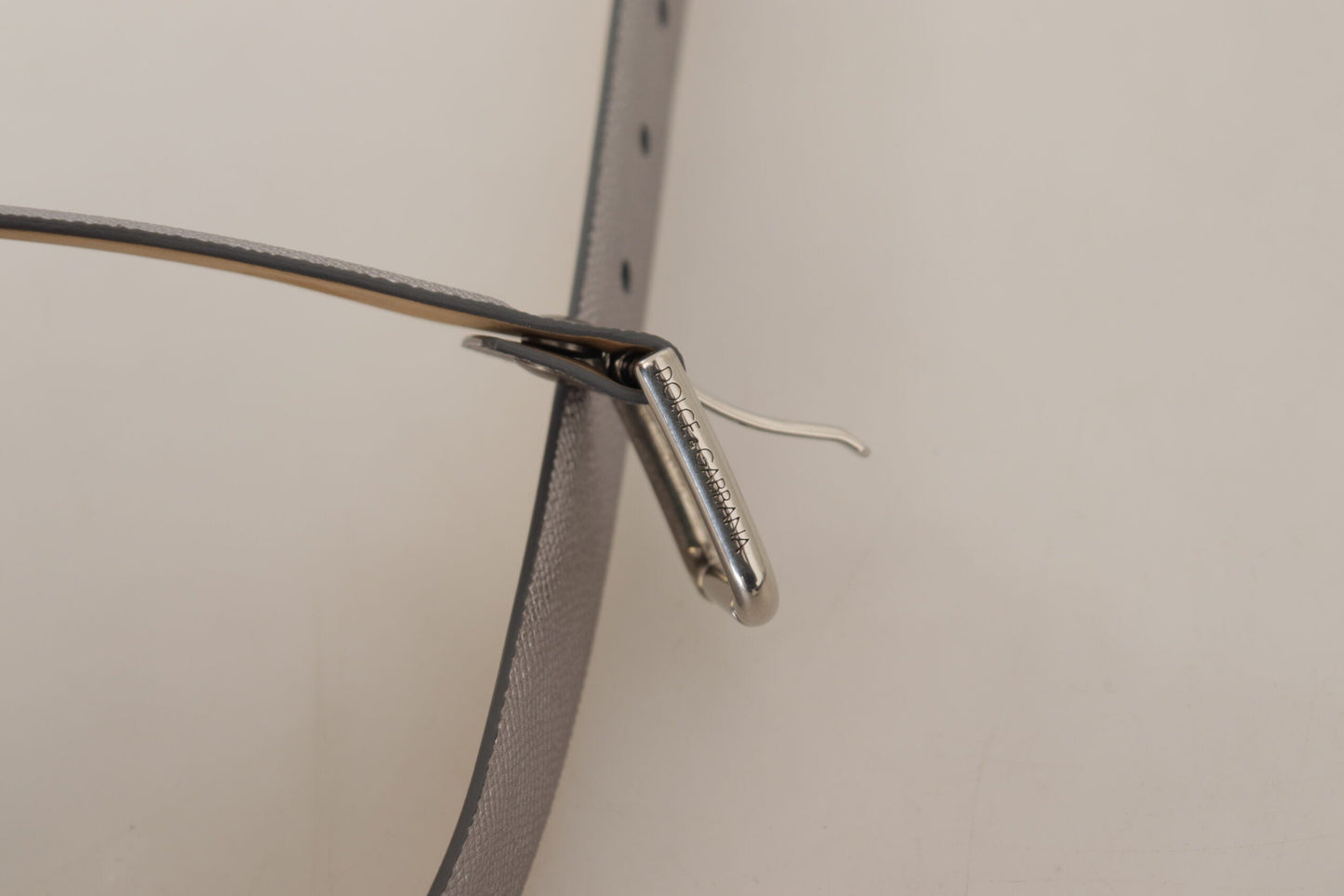 Dolce & Gabbana Metallic Silver Leather Metal Waist Buckle Women's Belt