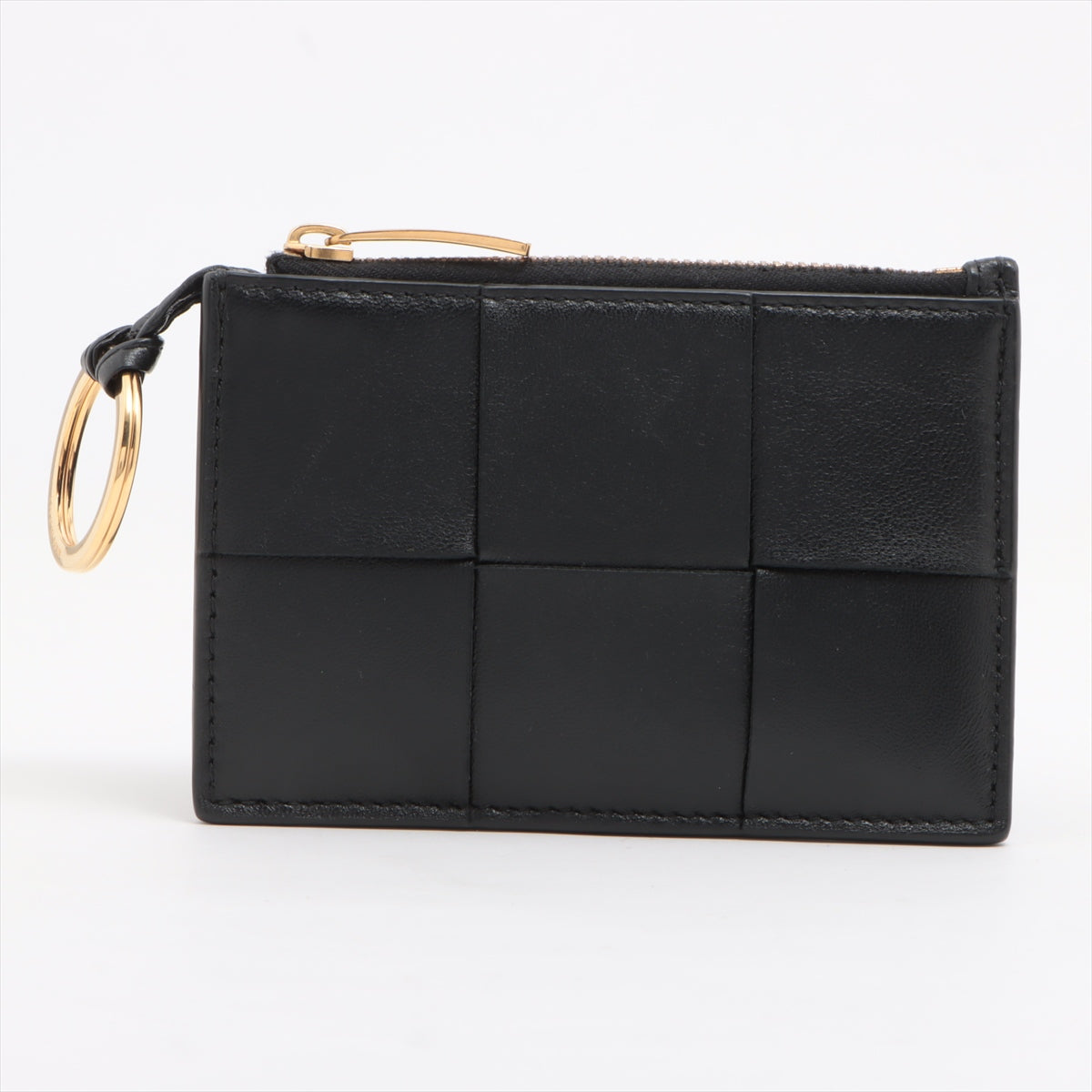 Bottega Veneta  Maxine Incharted Leather Coin Case Black