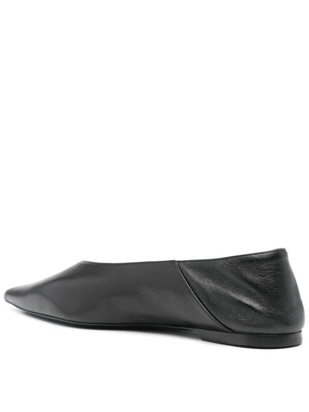 Saint Laurent Point Toe Leather Flats Black