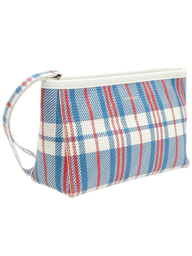 Balenciaga Multi check printed gold lettering logo hand strap Babes pouch clutch 672984
