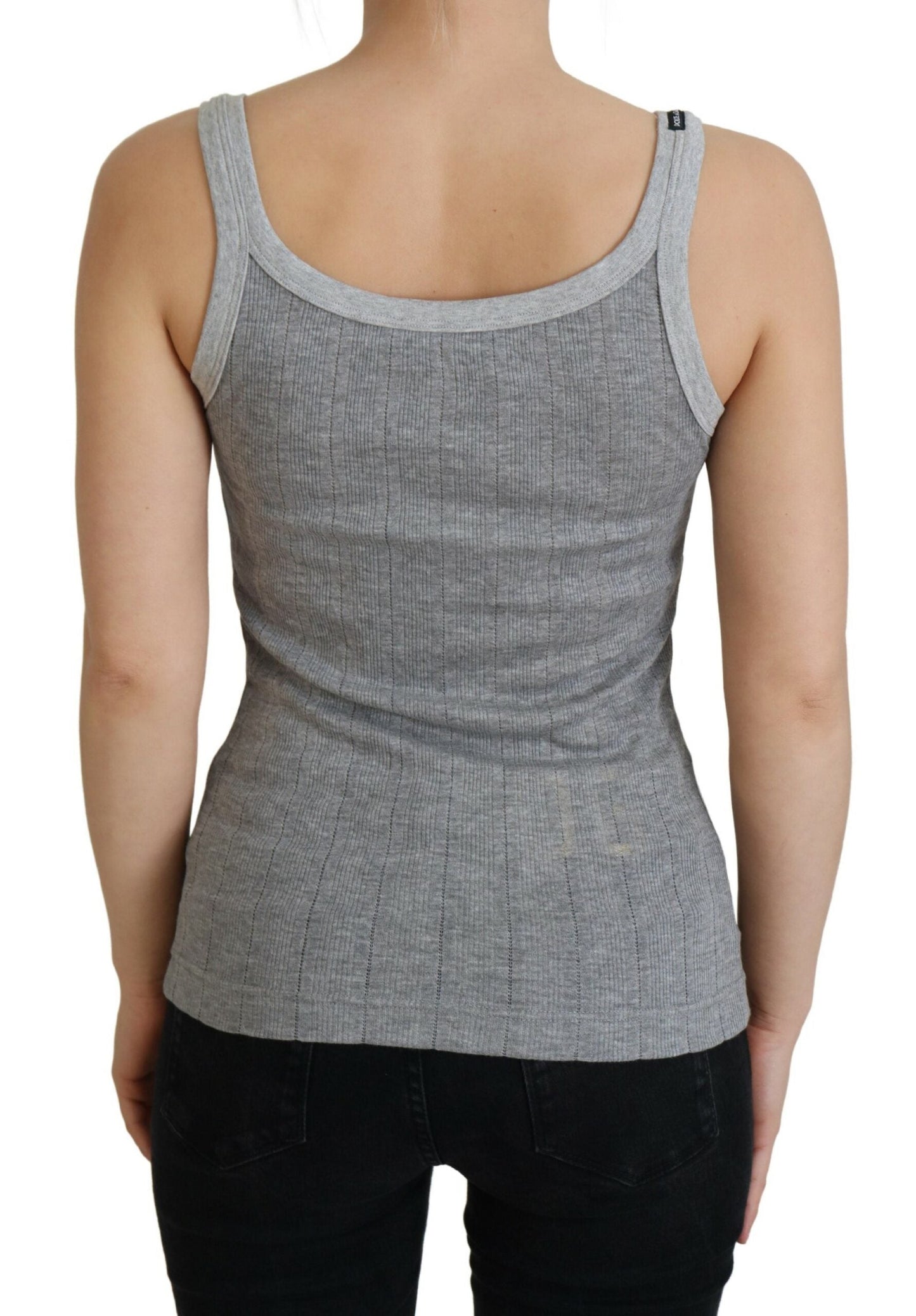 Dolce & Gabbana Gray Cotton Modal Canotta Tank Top Women's T-shirt