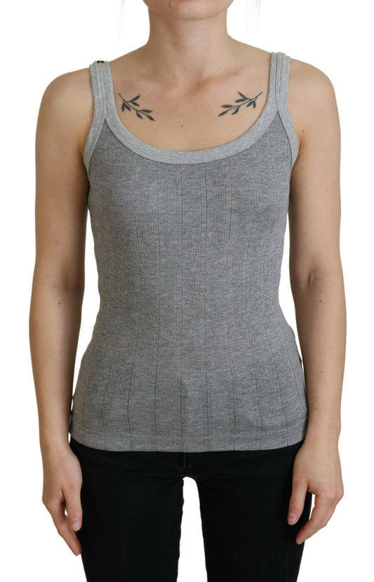 Dolce & Gabbana Gray Cotton Modal Canotta Tank Top Women's T-shirt