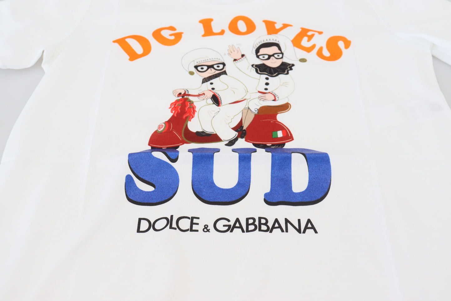 Dolce & Gabbana White Cotton DG Loves SUD  Women's T-shirt