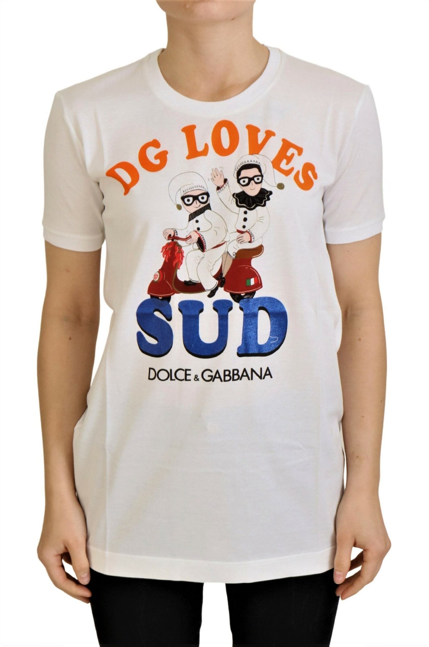 Dolce & Gabbana White Cotton DG Loves SUD  Women's T-shirt