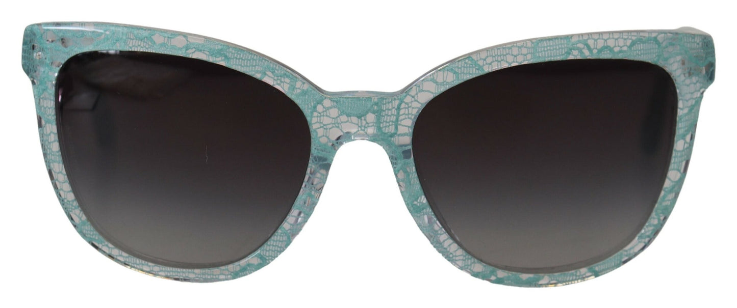 Dolce & Gabbana Blue DG4190 Lace Crystal Acetate Butterfly Women's Sunglasses