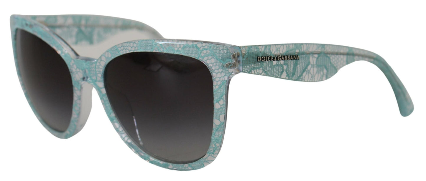 Dolce & Gabbana Blue DG4190 Lace Crystal Acetate Butterfly Women's Sunglasses