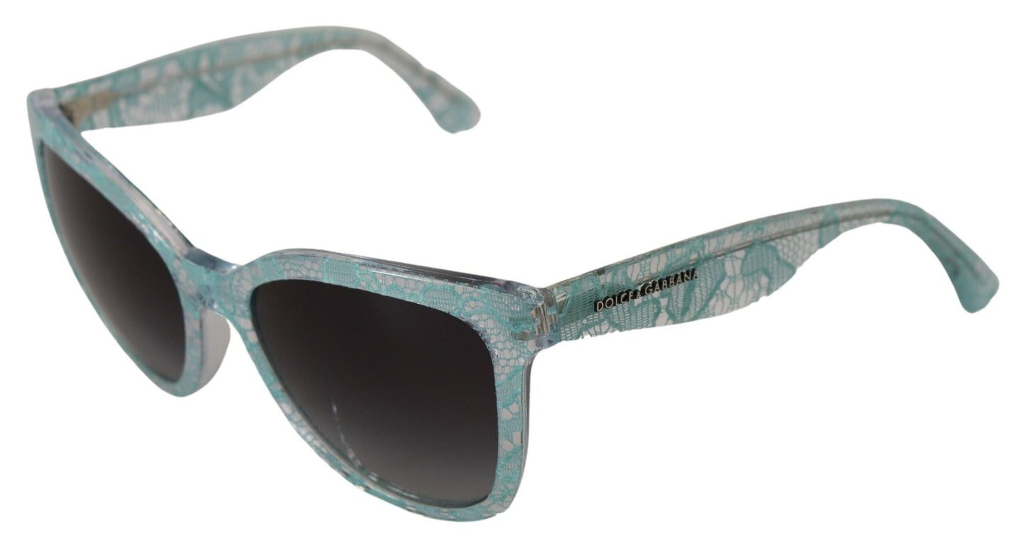 Dolce & Gabbana Blue DG4190 Lace Crystal Acetate Butterfly Women's Sunglasses
