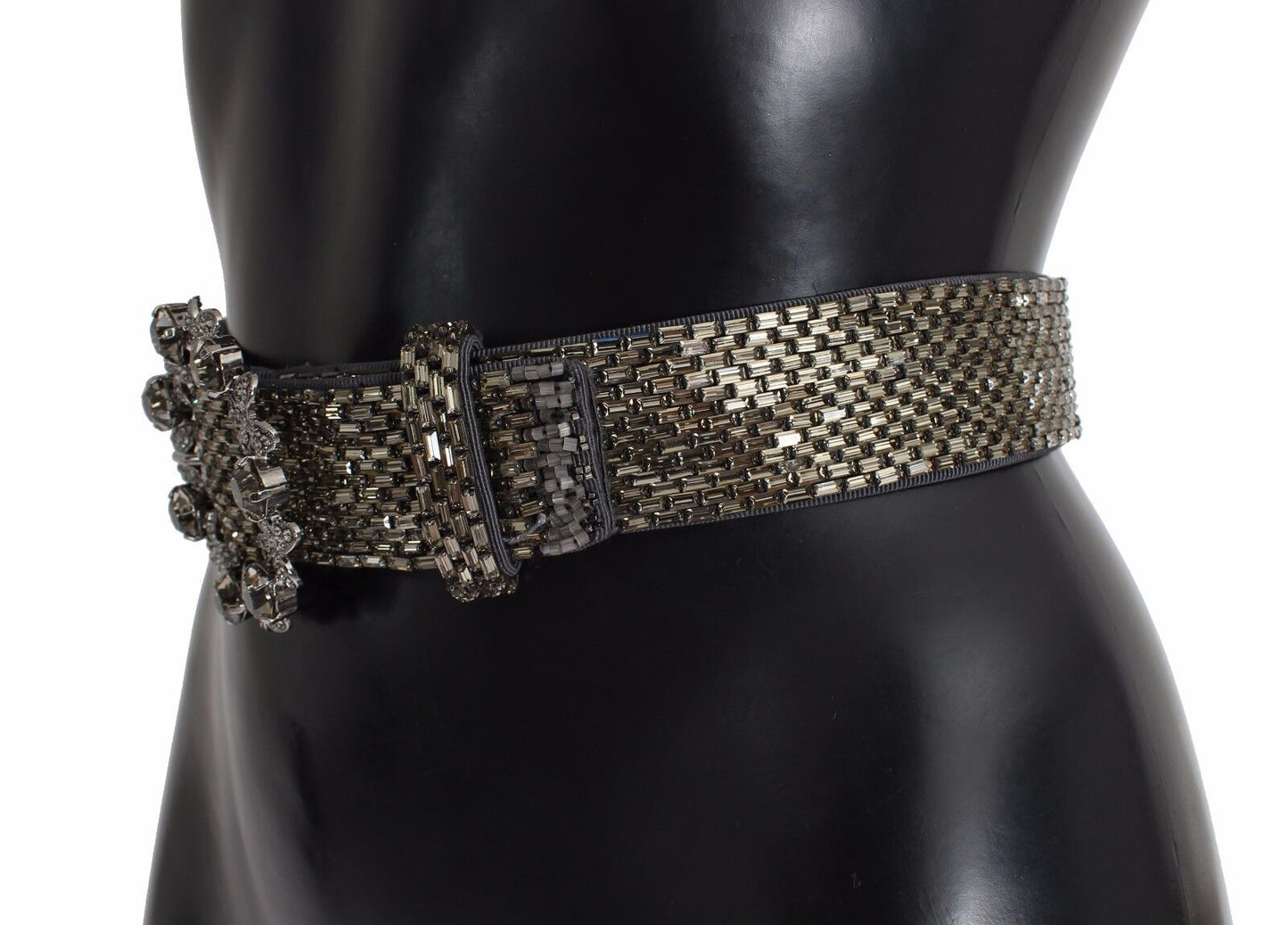 Dolce & Gabbana Multicolor Wide Crystal Buckle Sequined Women's Belt