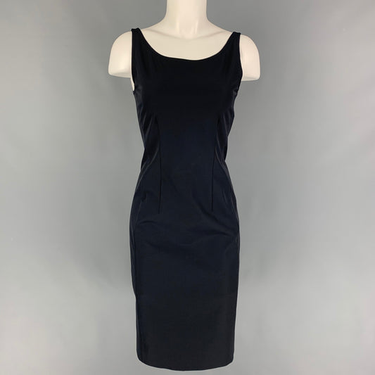 PRADA Size 2 Black Polyester Shift Dress