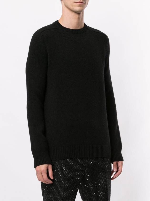 Saint Laurent Men's Crewneck Cashmere Knit Top Black