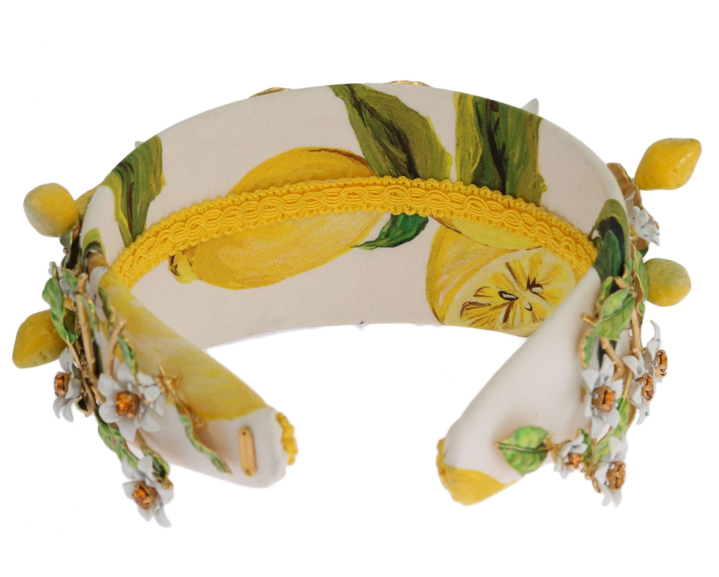 Dolce & Gabbana Yellow Lemons Sicily Crystal Diadem Tiara Women's Headband
