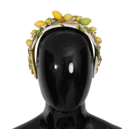 Dolce & Gabbana Yellow Lemons Sicily Crystal Diadem Tiara Women's Headband