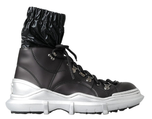 Dolce & Gabbana Black Nylon Galileo High Top Sneakers Men's Shoes