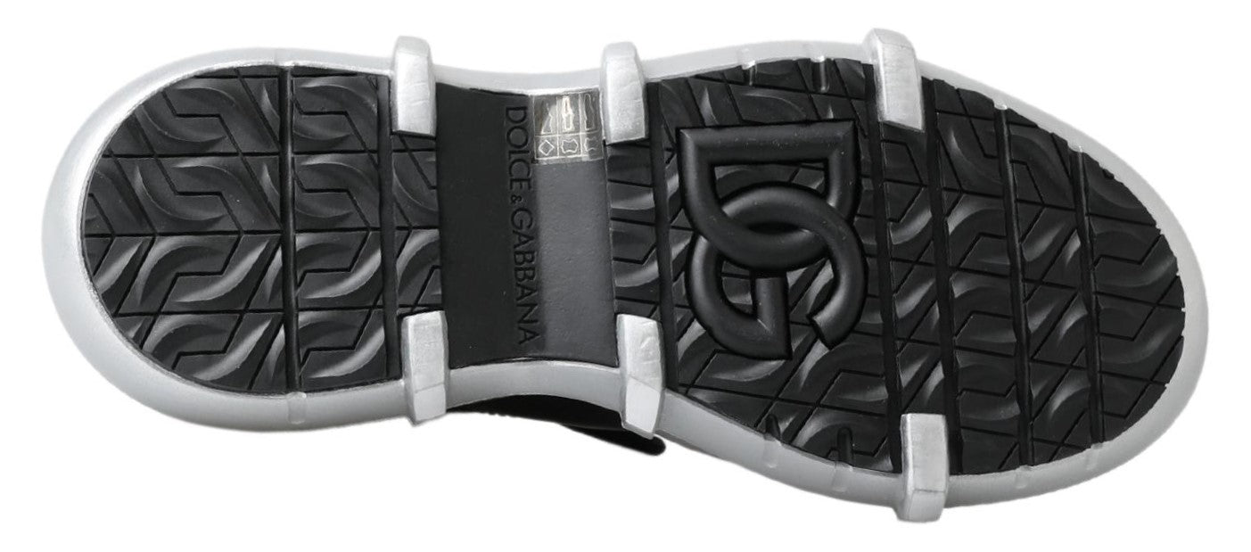 Dolce & Gabbana Black Nylon Galileo High Top Sneakers Men's Shoes