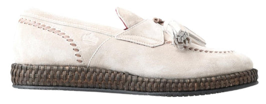 Dolce & Gabbana Ivory Suede Leather Men Espadrille Men's Shoes