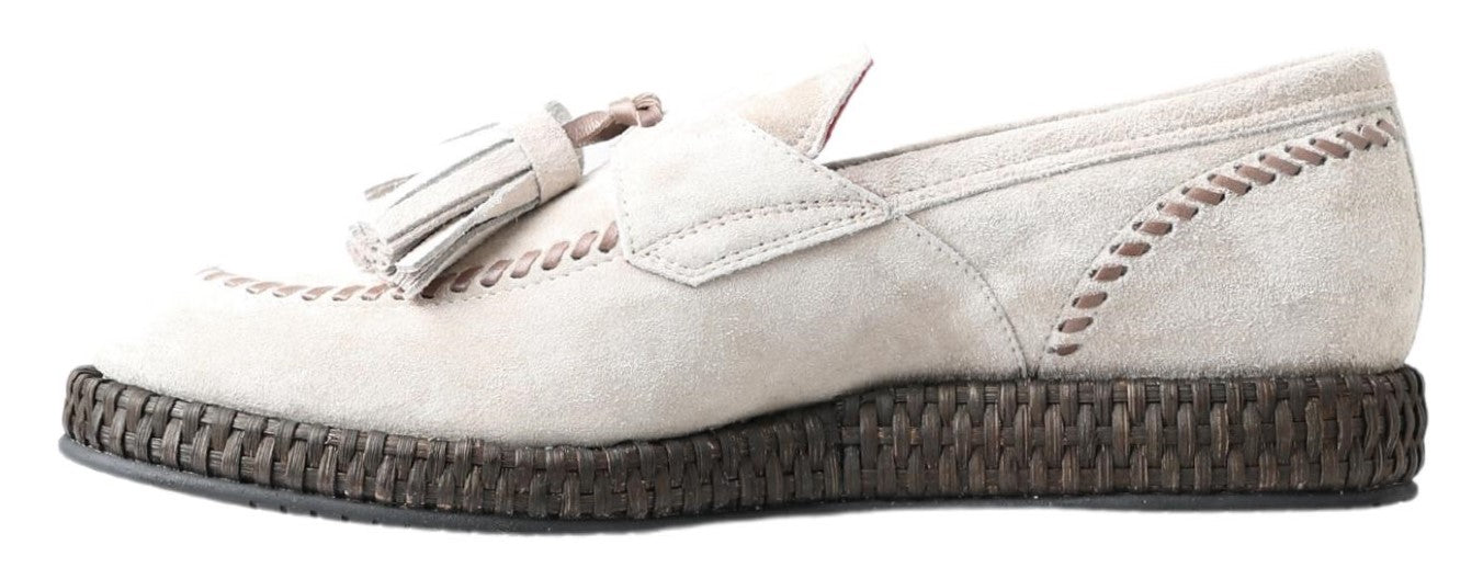 Dolce & Gabbana Ivory Suede Leather Men Espadrille Men's Shoes