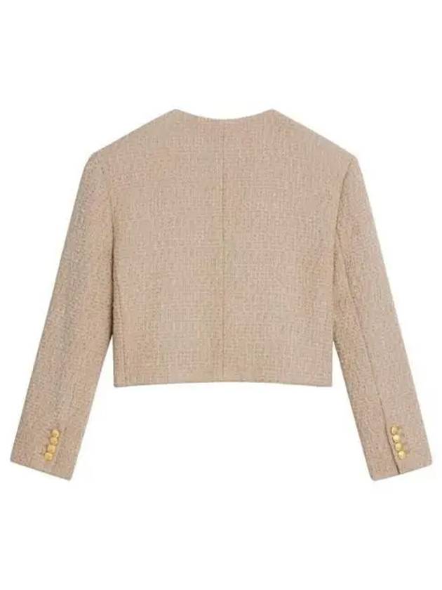 CELINE Boucle Tweed Jacket Beige