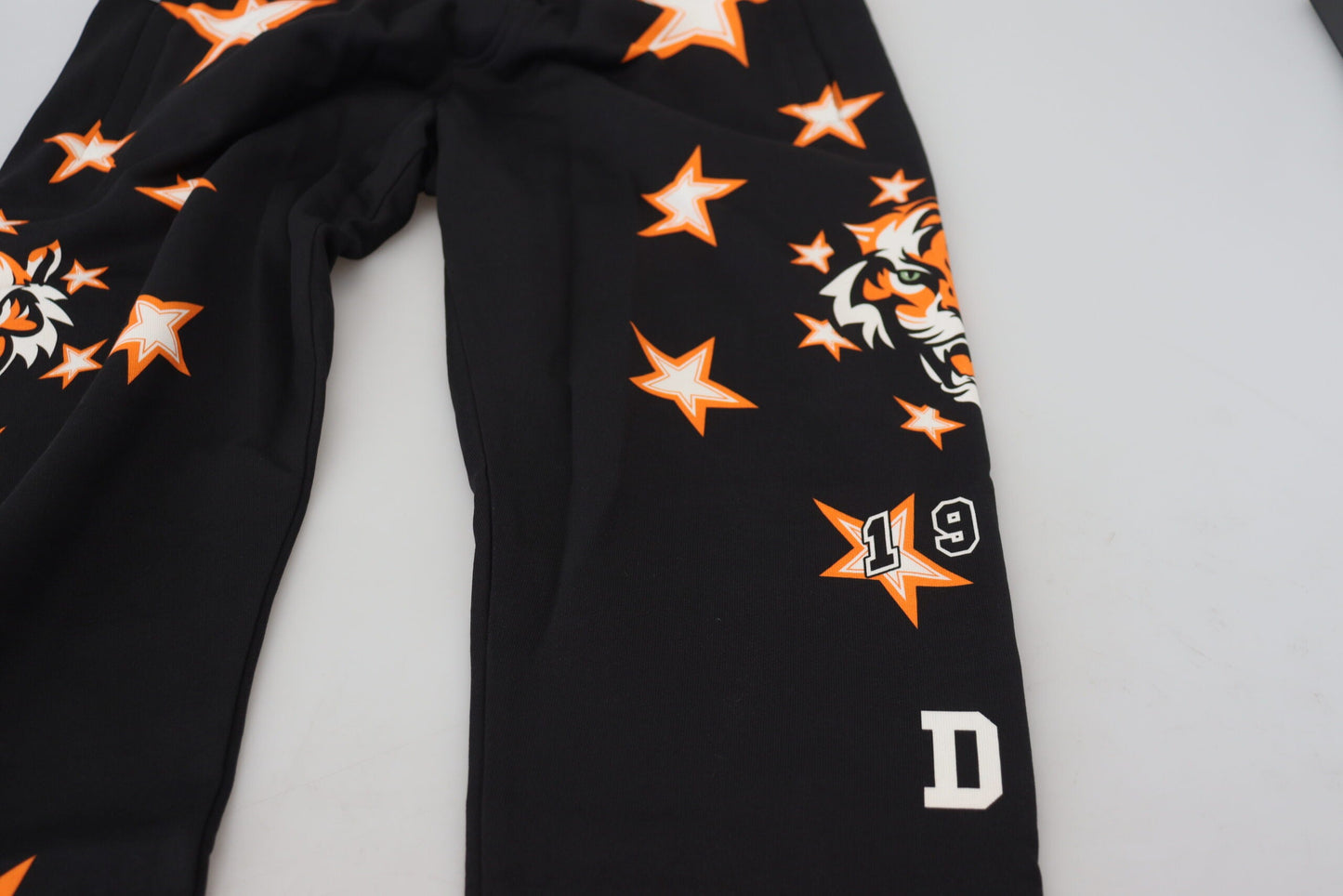 Dolce & Gabbana Black Orange Star Trousers Sport Men's Pants