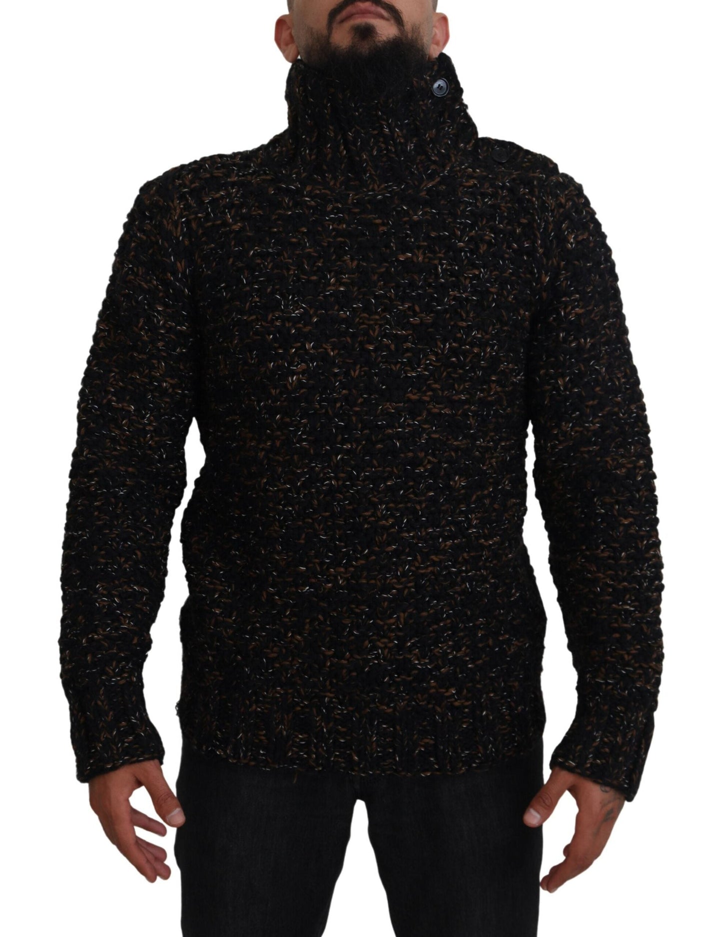 Dolce & Gabbana Brown Fatto A Mano Turtleneck Pullover Men's Sweater