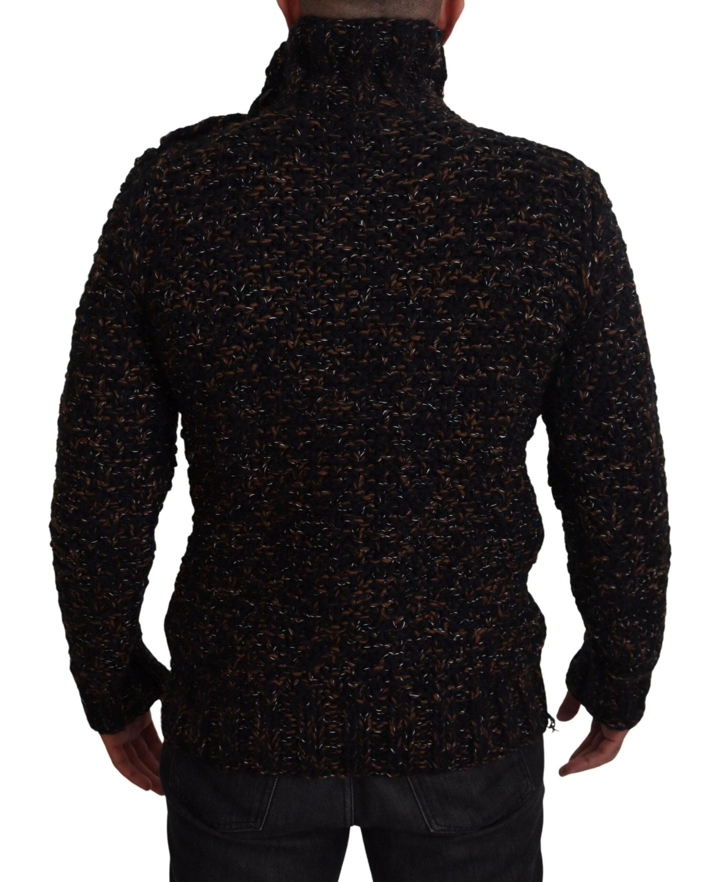 Dolce & Gabbana Brown Fatto A Mano Turtleneck Pullover Men's Sweater
