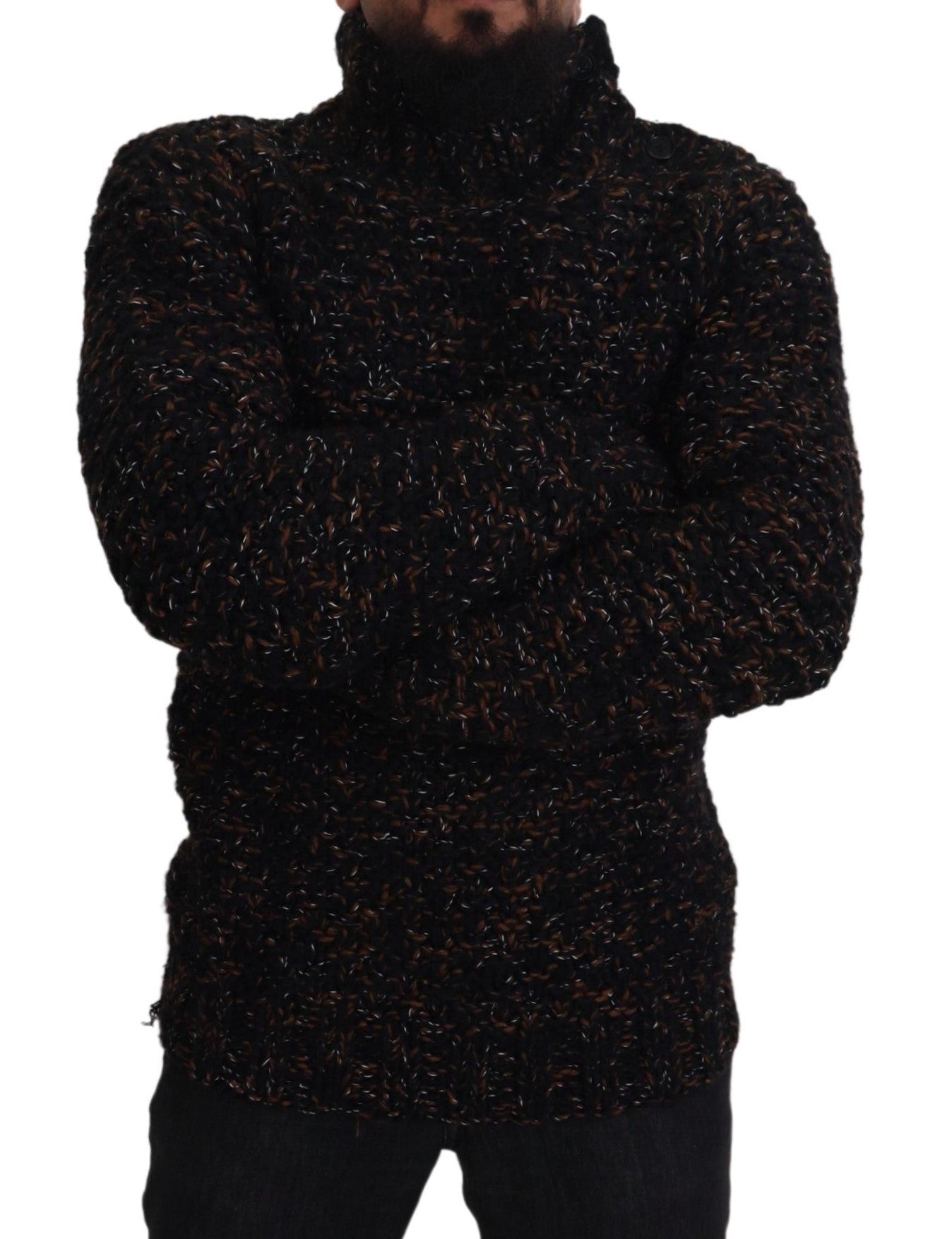Dolce & Gabbana Brown Fatto A Mano Turtleneck Pullover Men's Sweater