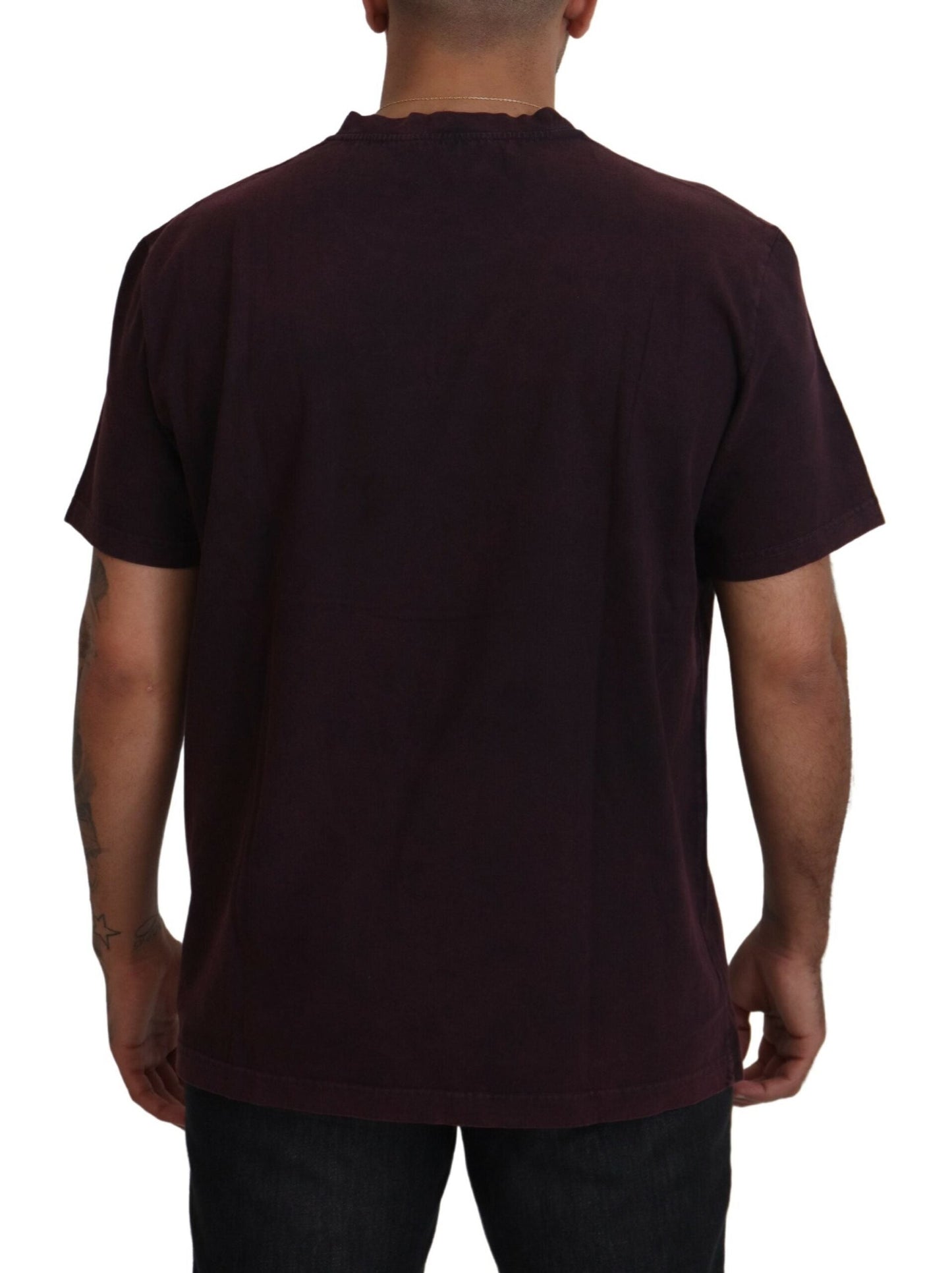 Dolce & Gabbana Bordeaux Crewneck Short Sleeve  Men's T-shirt