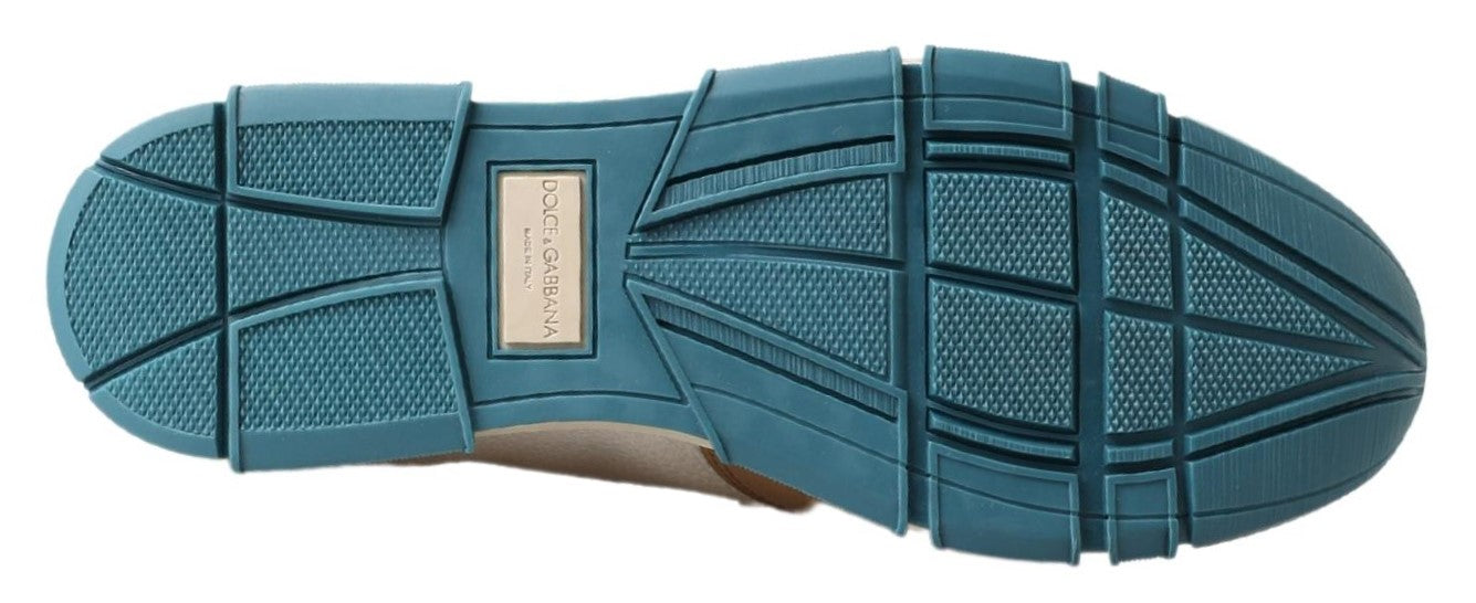 Dolce & Gabbana White Leather Loafers Moccasins Men's Shoes