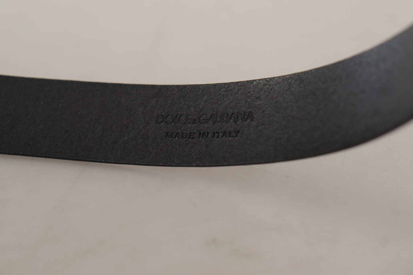 Dolce & Gabbana Black Calf Leather Classic Logo Metal Buckle Men's Belt