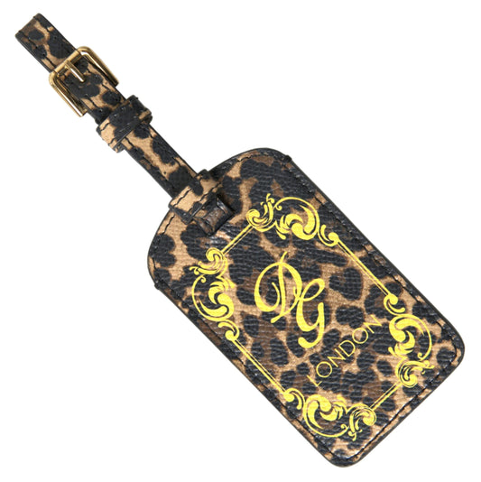 Dolce & Gabbana Multicolor Leopard Dauphine Leather DG Logo Luggage Women's Tag