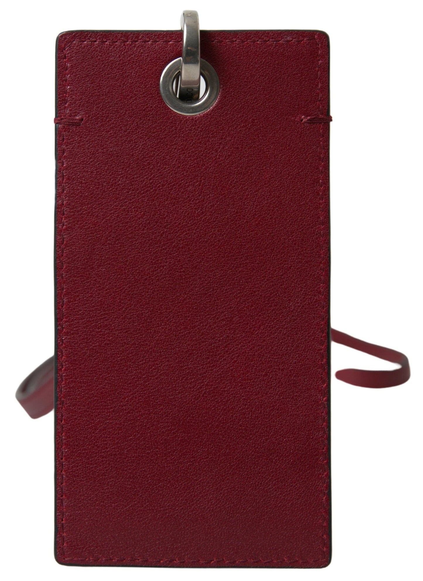 Dolce & Gabbana Red Leather Lanyard Logo Slim Card Holder Men Men's Wallet