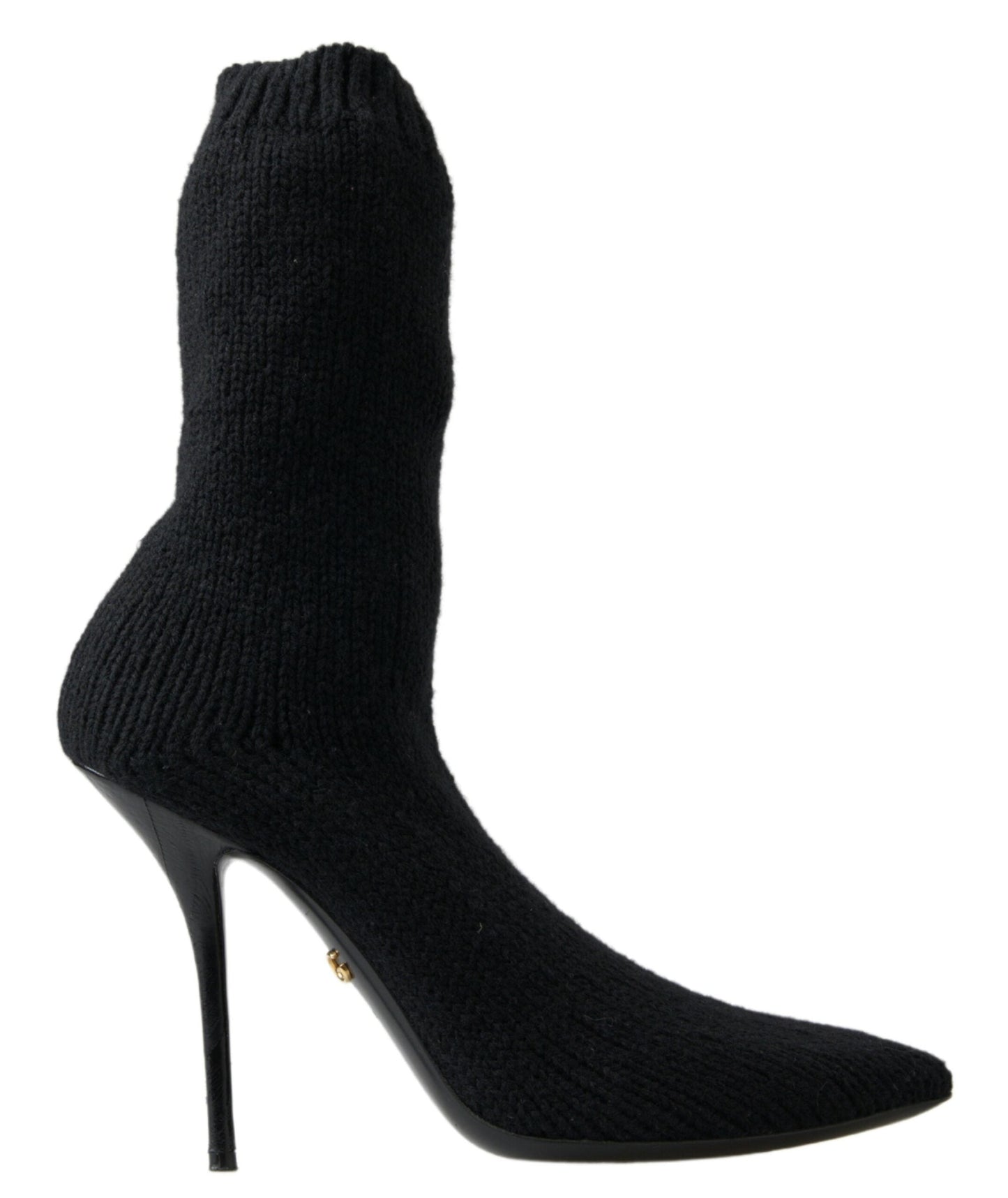 Dolce & Gabbana Black Stiletto Heel Mid Calf Women Boot Women's Shoes