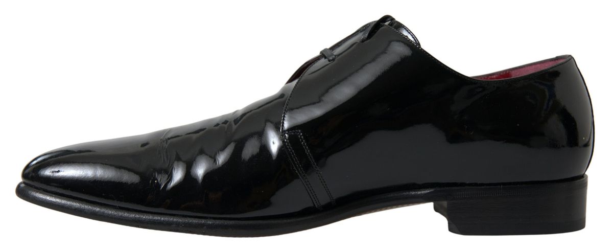 Dolce & Gabbana Black Patent Leather Formal Men's Shoes