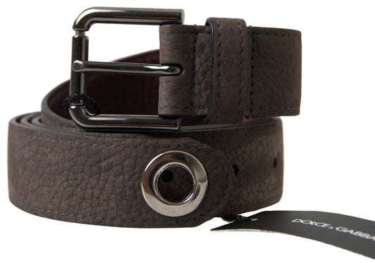 Dolce & Gabbana Brown Leather Metal Buckle Men Cintura Men's Belt