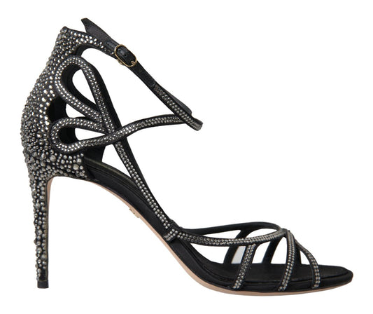 Dolce & Gabbana Rhinestone Stiletto Sandal Satin Women's Shoes