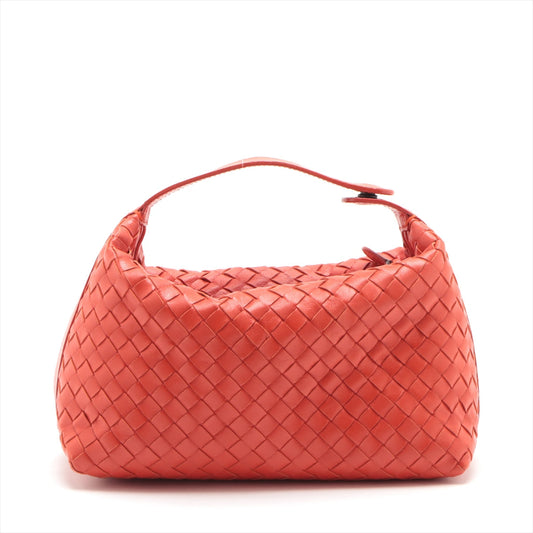 Bottega Veneta  Intrecciato Leather Handbag Red 114087